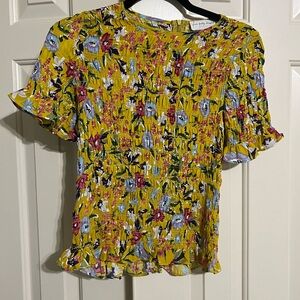 Never Fully Dressed Yellow Ruffled Smocked Blouse